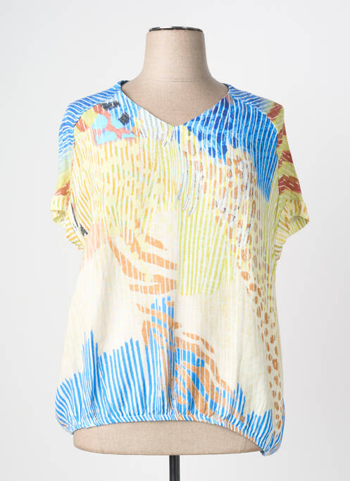 Blouse manches courtes manches courtes bleu KALISSON femme