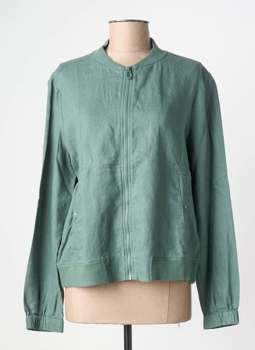 Blouson col v vert CECIL femme