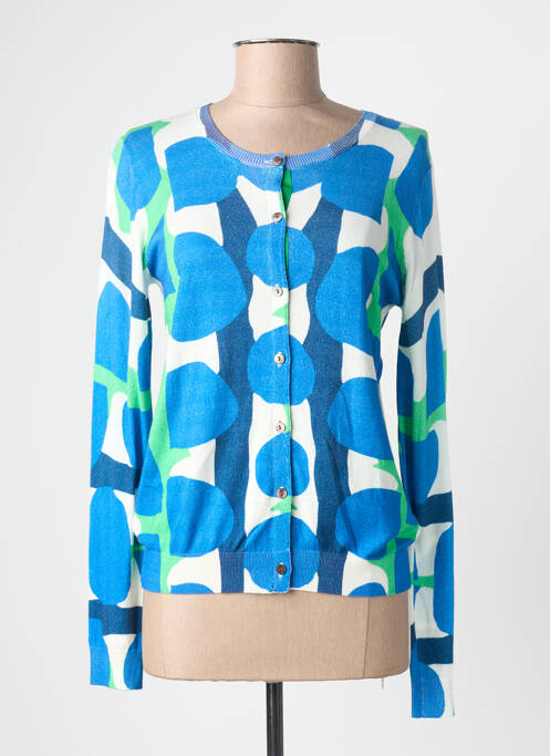 Gilet manches longues resserrée sur le bas bleu ANNA & GABRI femme