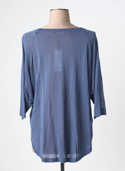 Pull tunique stretch manches 3/4 bleu OUI femme