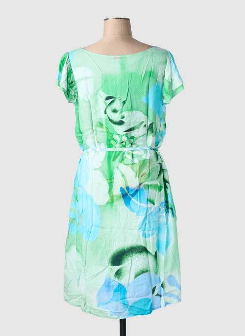 Robe mi-longue imprimé fantaisie manches courtes vert AGATHE & LOUISE femme