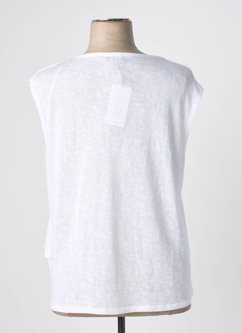 Top tissage jersey sans manche blanc MARBLE femme