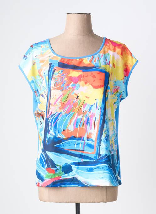 T-shirt imprimé fantaisie manches courtes bleu MALOKA femme