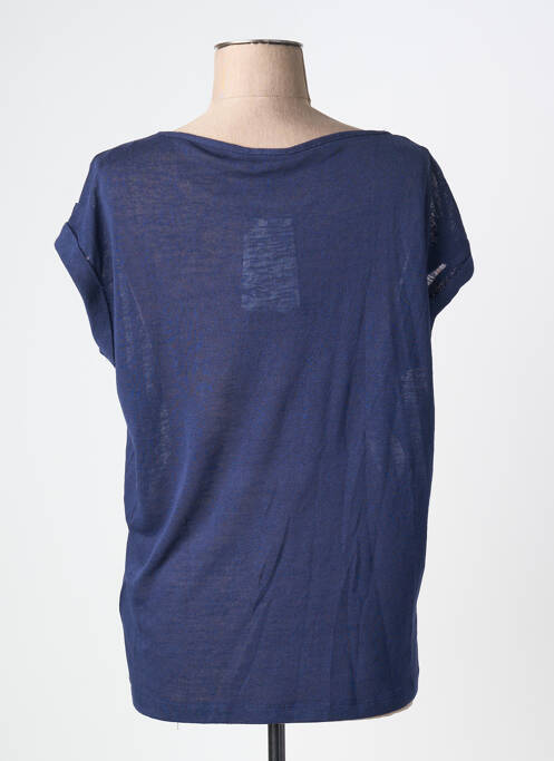 T-shirt coupe droite manches courtes bleu MARBLE femme