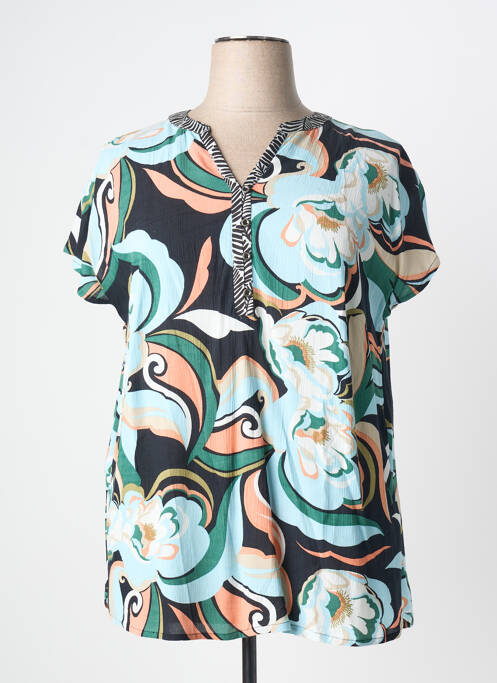 Tunique manches courtes coupe cintrée bleu CISO femme