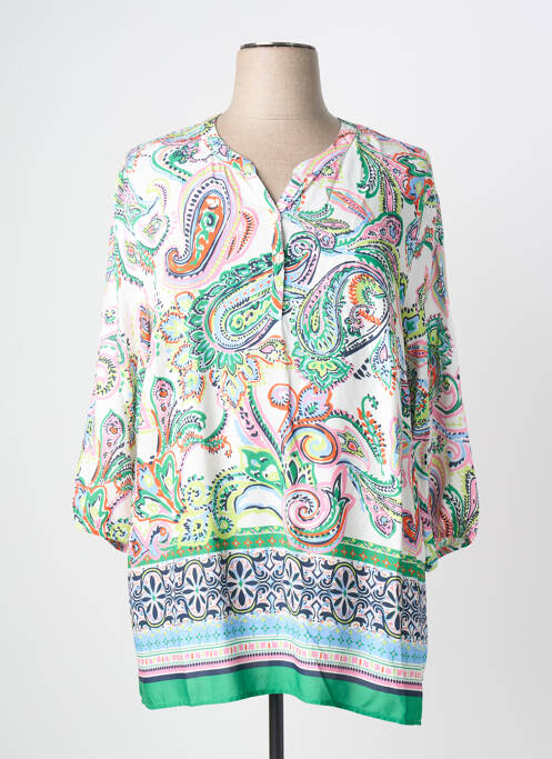 Tunique manches longues fermeture boutonnée sur le devant vert BARBARA LEBEK femme