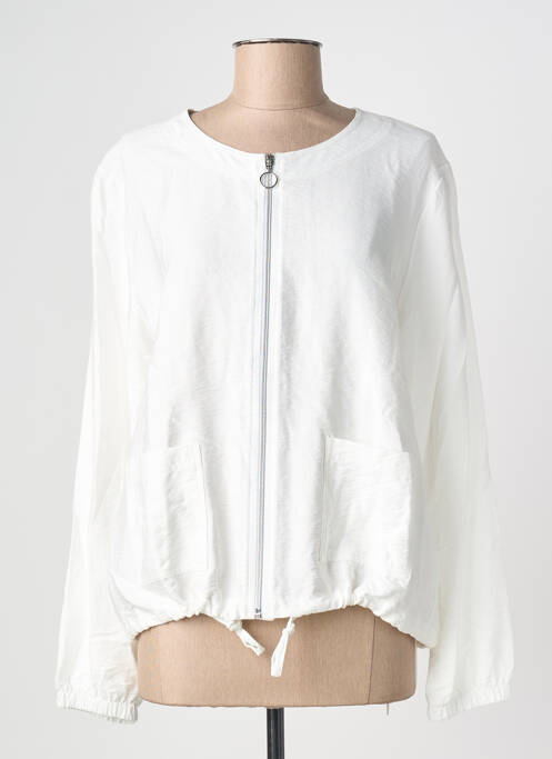 Veste casual col rond blanc JOY OF LIFE femme