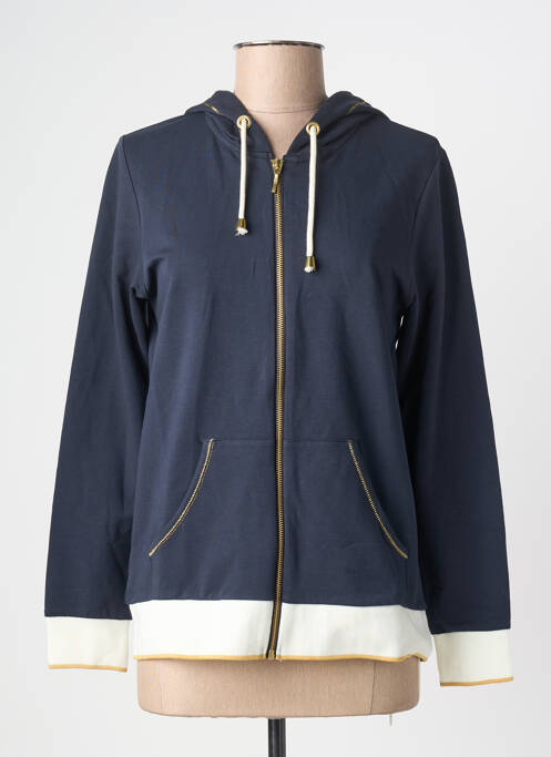 Veste casual col rond bleu KALISSON femme