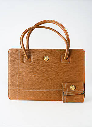 Sac multipoches forme rectangulaire marron PIERRE BALMAIN femme