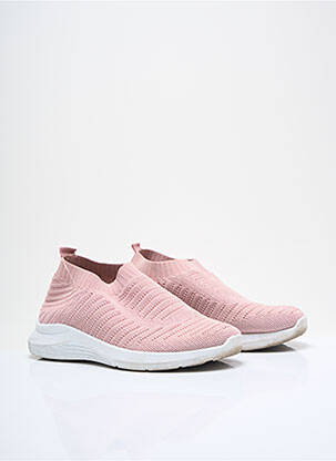 Baskets bout rond talon plat jusqu'à 3cm rose DT NEW YORK femme