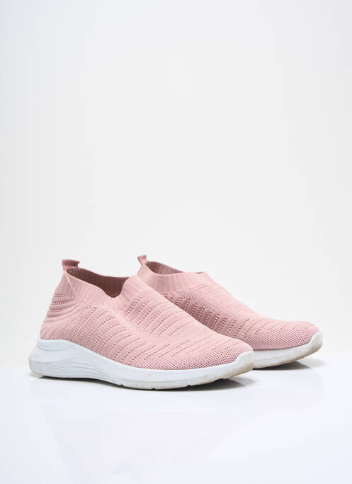 Baskets bout rond talon plat jusqu'à 3cm rose DT NEW YORK femme