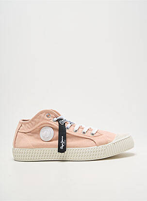 Baskets bout rond talon plat jusqu'à 3cm rose PEPE JEANS femme