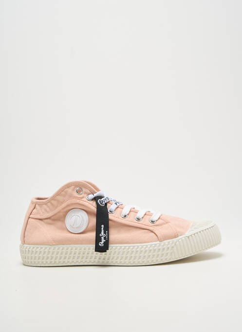 Baskets bout rond talon plat jusqu'à 3cm rose PEPE JEANS femme