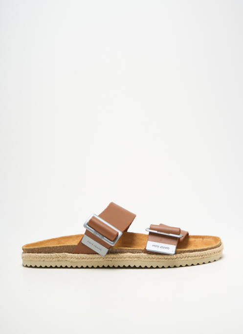 Mules/sabots tissage satiné bout ouvert marron PEPE JEANS homme