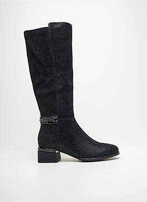 Bottes tissage satiné talon de 4 à 6cm noir METAMORF'OSE femme