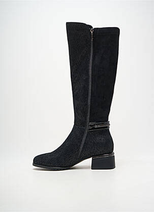 Bottes tissage satiné talon de 4 à 6cm noir METAMORF'OSE femme