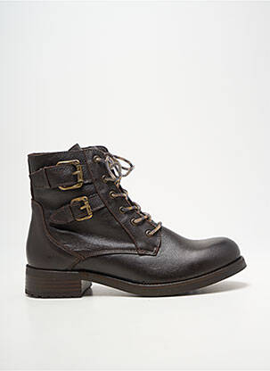 Bottines/boots tissage satiné talon plat jusqu'à 3cm marron COCO ET ABRICOT femme