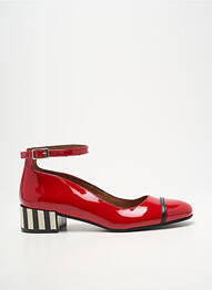 Ballerines matière lisse talon plat jusqu'à 3cm rouge NEMONIC femme