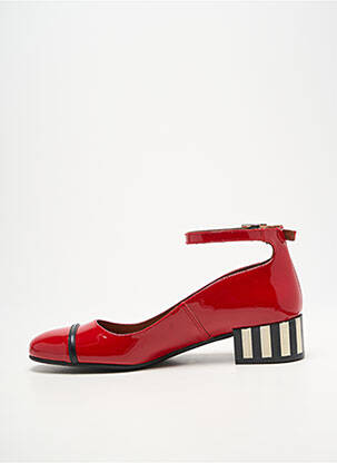 Ballerines matière lisse talon plat jusqu'à 3cm rouge NEMONIC femme