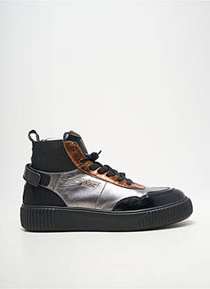 Baskets bout rond talon de 4 à 6cm argent CRICKIT HAMBURG femme