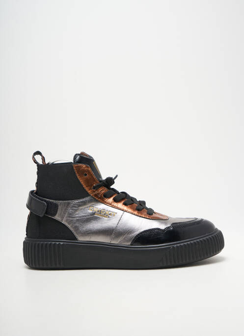 Baskets bout rond talon de 4 à 6cm argent CRICKIT HAMBURG femme