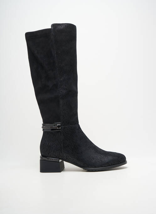 Bottes tissage satiné talon de 4 à 6cm noir METAMORF'OSE femme