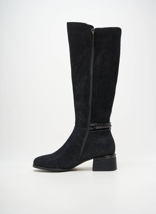 Bottes tissage satiné talon de 4 à 6cm noir METAMORF'OSE femme