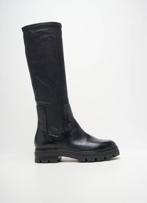 Bottes tissage satiné talon de 4 à 6cm noir MJUS femme