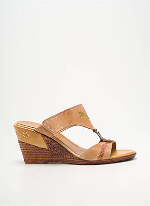 Mules/sabots talon compensé talon plat jusqu'à 3cm beige LAURA VITA femme