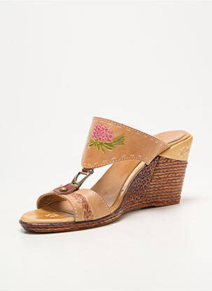 Mules/sabots talon compensé talon plat jusqu'à 3cm beige LAURA VITA femme