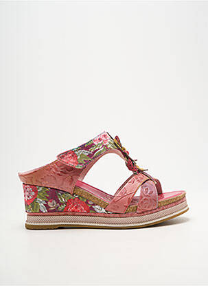Mules/sabots bout ouvert talon de 7 à 9cm rose LAURA VITA femme