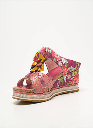 Mules/sabots bout ouvert talon de 7 à 9cm rose LAURA VITA femme