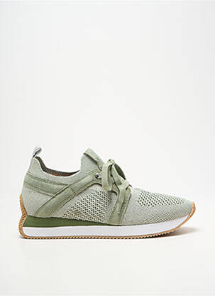 Baskets tissage satiné talon plat jusqu'à 3cm vert EMILIE KARSTON femme