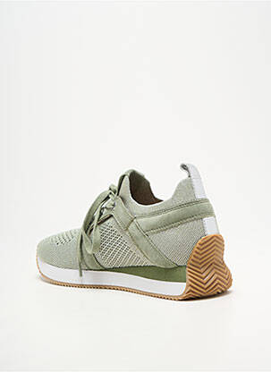 Baskets tissage satiné talon plat jusqu'à 3cm vert EMILIE KARSTON femme