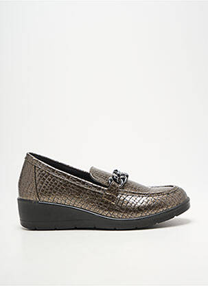Mocassins tissage satiné talon de 4 à 6cm marron COMFEET femme