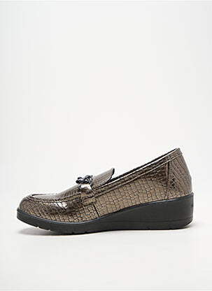 Mocassins tissage satiné talon de 4 à 6cm marron COMFEET femme