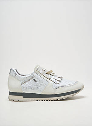 Baskets matière lisse talon plat jusqu'à 3cm argent ATK femme
