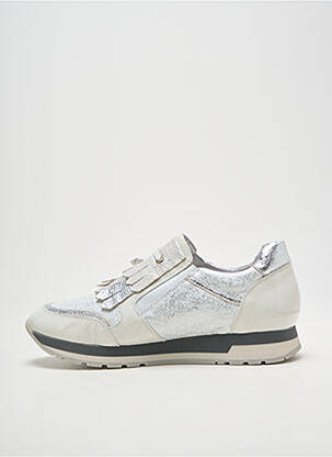 Baskets matière lisse talon plat jusqu'à 3cm argent ATK femme