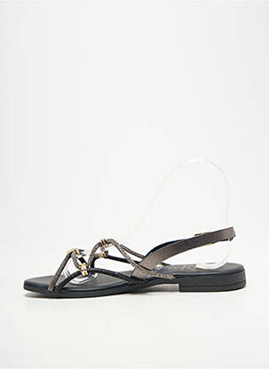 Sandales/nu pieds chiquet talon plat jusqu'à 3cm noir DICIOTTOPIU femme