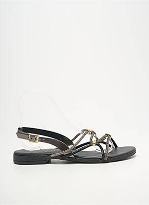 Sandales/nu pieds chiquet talon plat jusqu'à 3cm noir DICIOTTOPIU femme