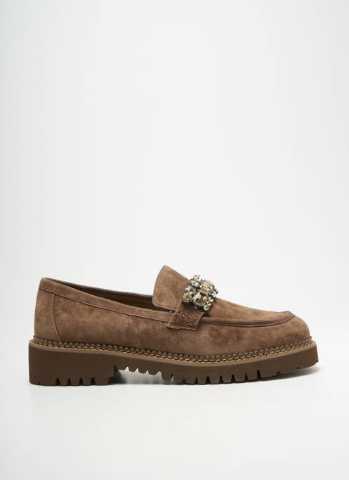 Mocassins bout rond talon plat jusqu'à 3cm marron LODI femme
