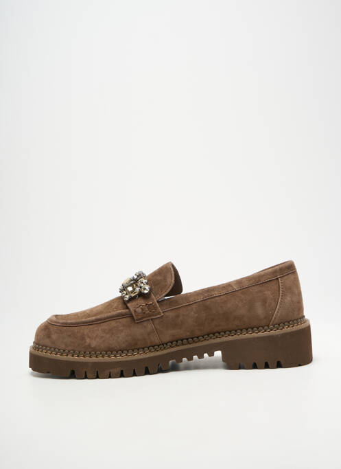 Mocassins bout rond talon plat jusqu'à 3cm marron LODI femme