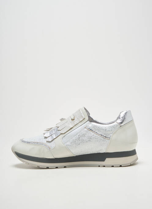 Baskets matière lisse talon plat jusqu'à 3cm argent ATK femme