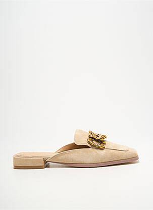 Mules/sabots nubuck talon plat jusqu'à 3cm beige ALMA EN PENA femme