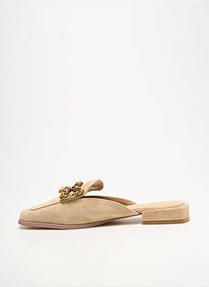 Mules/sabots nubuck talon plat jusqu'à 3cm beige ALMA EN PENA femme
