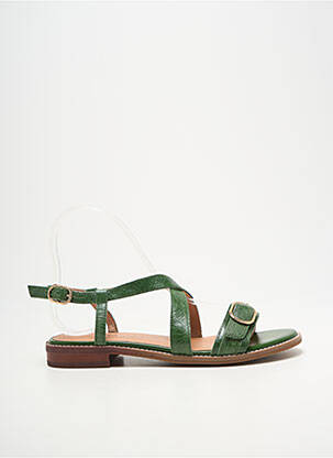 Sandales/nu pieds chiquet talon plat jusqu'à 3cm vert EMILIE KARSTON femme