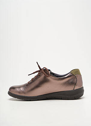 Chaussures de confort fermeture zip et lacets talon plat jusqu'à 3cm marron SWEDI femme