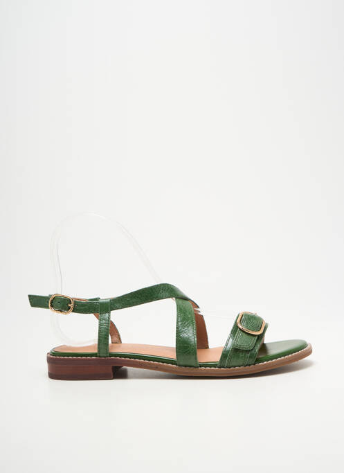 Sandales/nu pieds chiquet talon plat jusqu'à 3cm vert EMILIE KARSTON femme