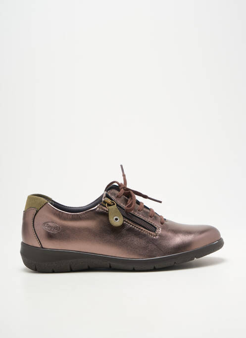 Chaussures de confort tissage satiné talon plat jusqu'à 3cm marron SWEDI femme