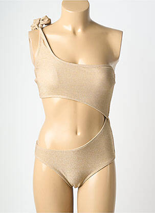 Maillot de bain 1 pièce stretch haut soutien-gorge moulé or LES TROPEZIENNES PAR M.BELARBI femme